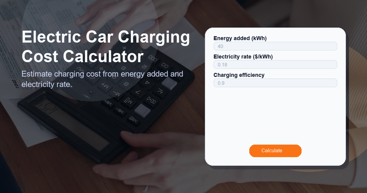 Estimate charging cost from energy added and electricity rate.