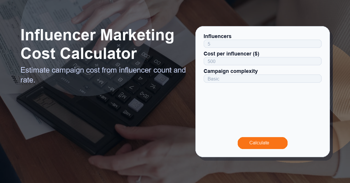 Estimate campaign cost from influencer count and rate.